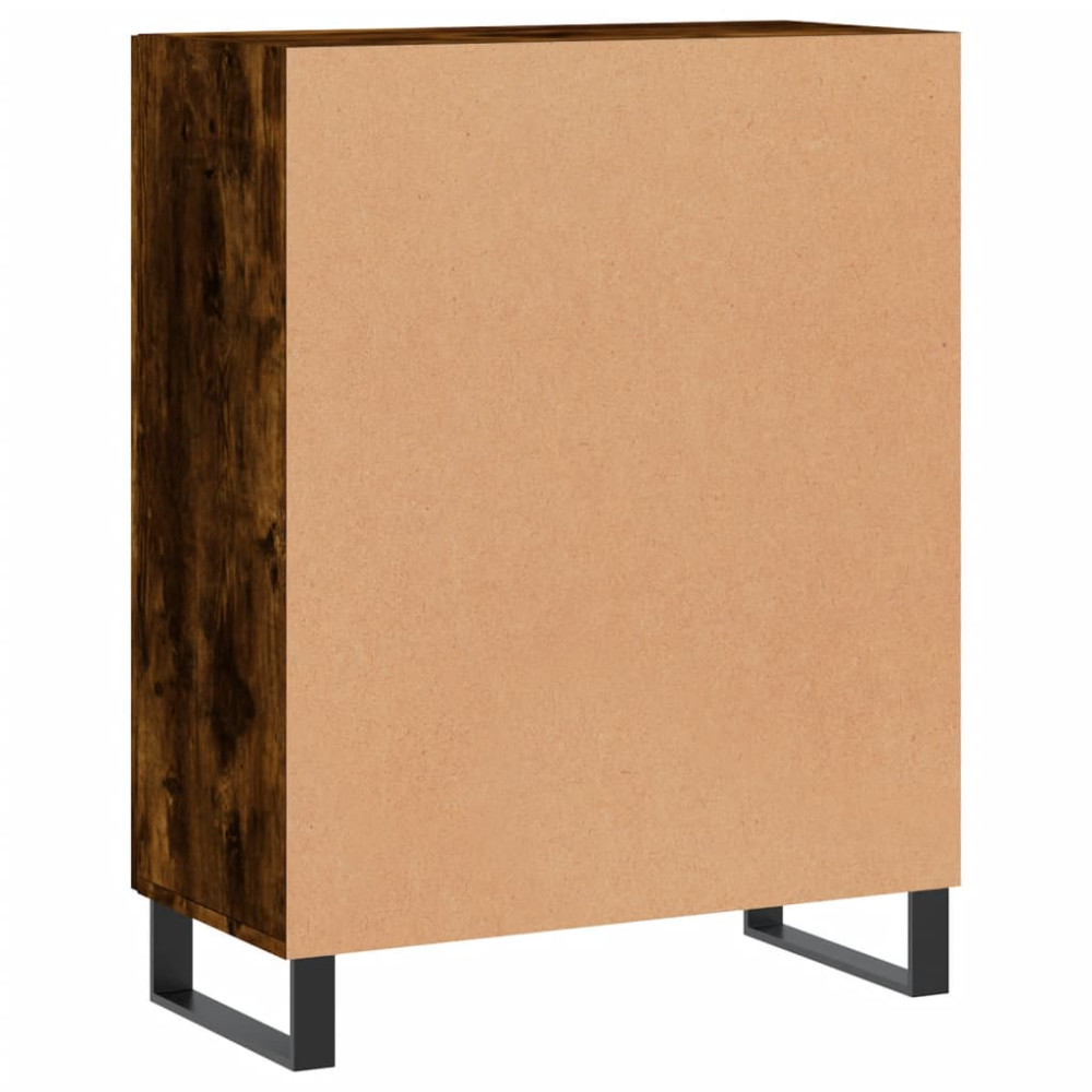 Produktbild för Skänk rökfärgad ek 69,5x34x90 cm konstruerat trä