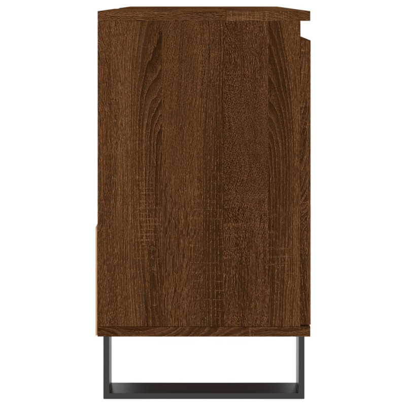 Produktbild för Badrumsskåp brun ek 65x33x60 cm konstruerat trä