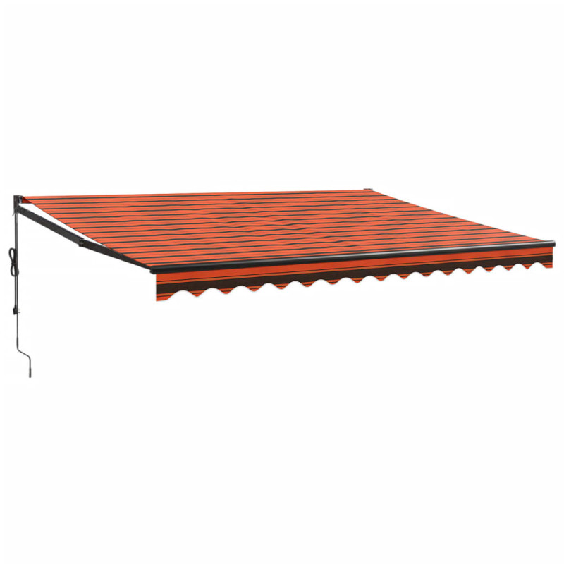 Produktbild för Automatisk infällbar markis orange och brun 4x3 m