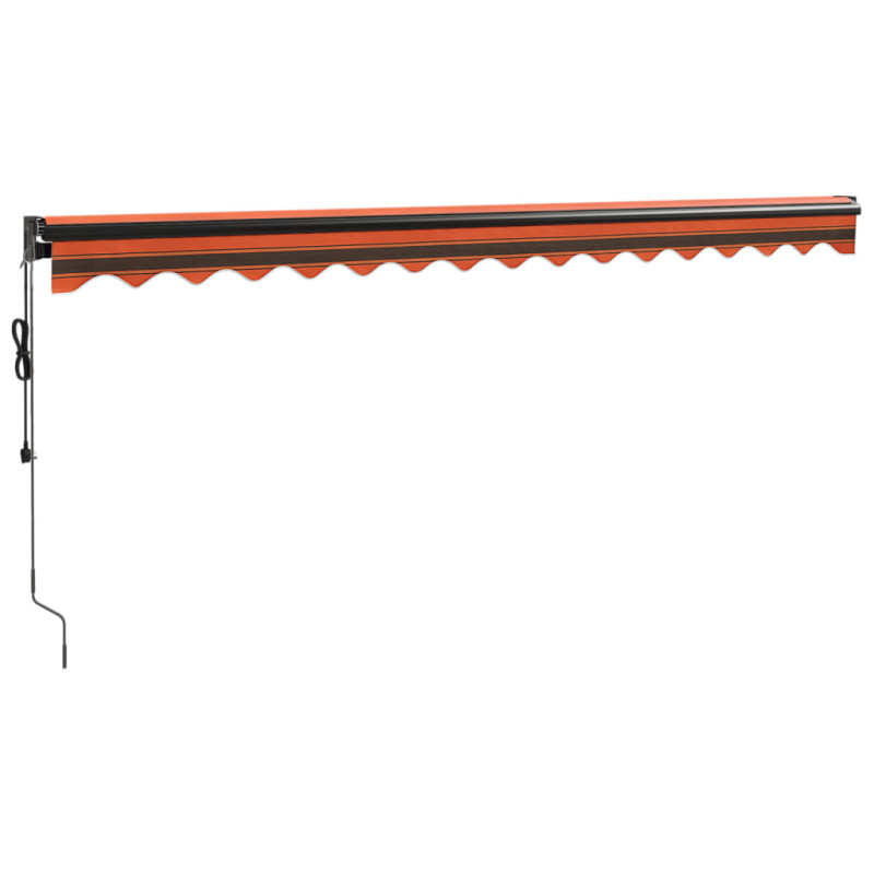 Produktbild för Automatisk infällbar markis orange och brun 4x3 m