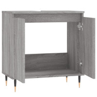 Produktbild för Badrumsskåp grå sonoma 58x33x60 cm konstruerat trä