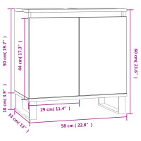 Produktbild för Badrumsskåp sonoma-ek 58x33x60 cm konstruerat trä