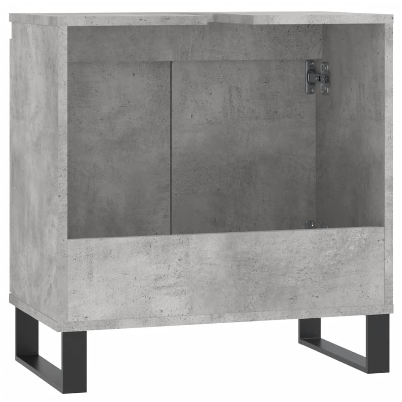 Produktbild för Badrumsskåp betonggrå 58x33x60 cm konstruerat trä
