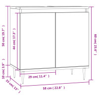 Produktbild för Badrumsskåp betonggrå 58x33x60 cm konstruerat trä