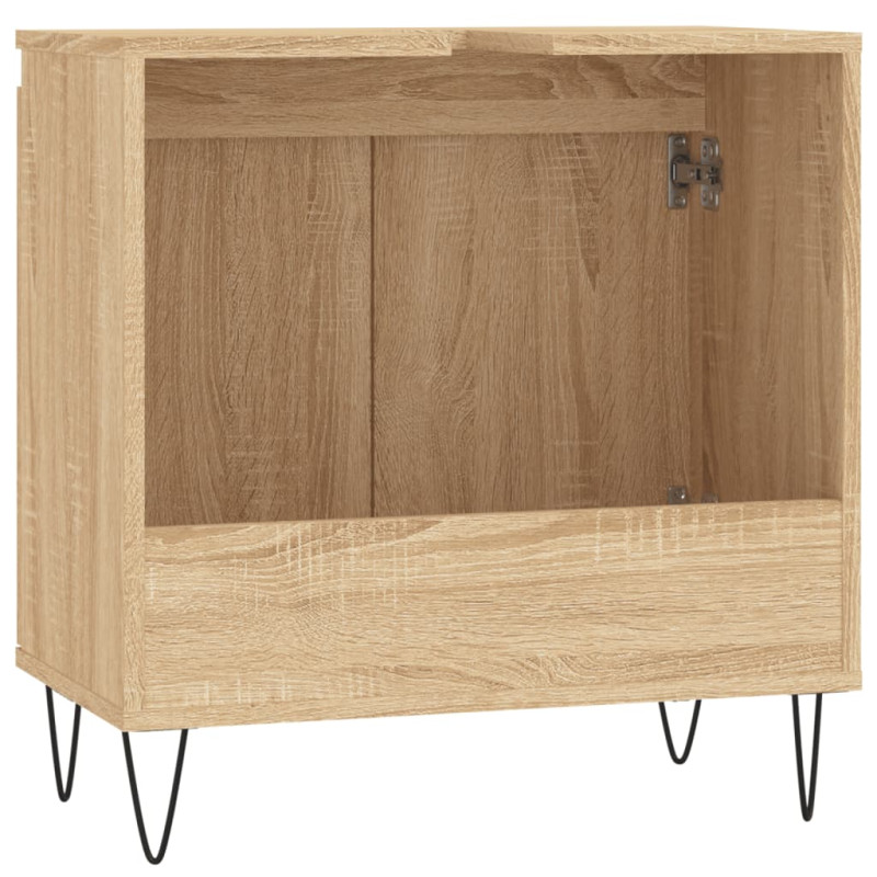 Produktbild för Badrumsskåp sonoma-ek 58x33x60 cm konstruerat trä
