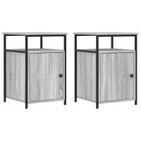 Produktbild för Sängbord 2 st grå sonoma 40x42x60 cm konstruerat trä