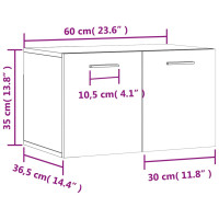 Produktbild för Väggskåp svart 60x36,5x35 cm konstruerat trä