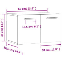 Produktbild för Väggskåp vit 60x36,5x35 cm konstruerat trä