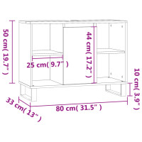 Miniatyr av produktbild för Badrumsskåp betonggrå 80x33x60 cm konstruerat trä