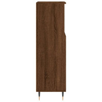 Miniatyr av produktbild för Badrumsskåp brun ek 30x30x100 cm konstruerat trä