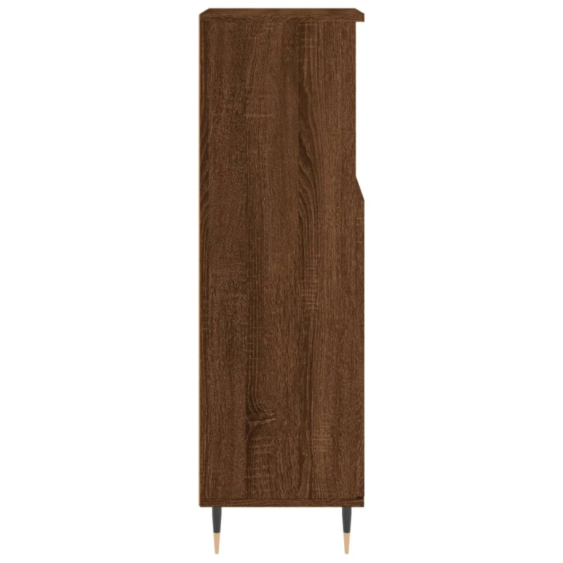 Produktbild för Badrumsskåp brun ek 30x30x100 cm konstruerat trä