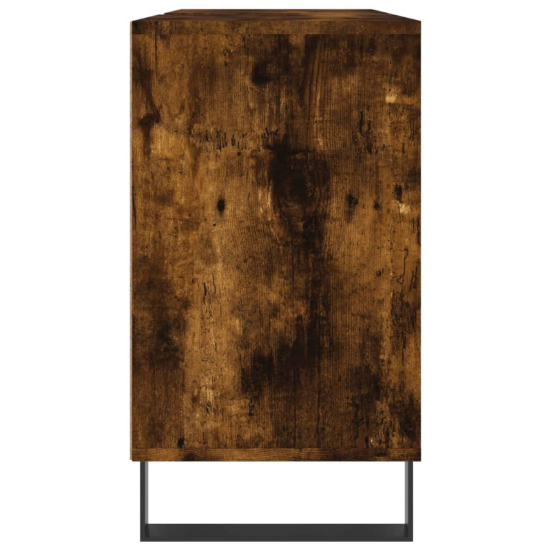 Produktbild för Badrumsskåp rökfärgad ek 80x33x60 cm konstruerat trä