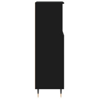 Produktbild för Badrumsskåp svart 30x30x100 cm konstruerat trä