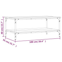 Produktbild för Soffbord brun ek 100x55x40 cm konstruerat trä