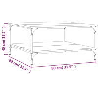 Produktbild för Soffbord sonoma-ek 80x80x40 cm konstruerat trä