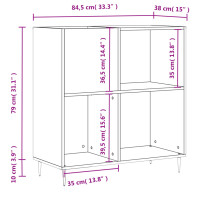 Produktbild för Stereobänk rökfärgad ek 84,5x38x89 cm konstruerat trä