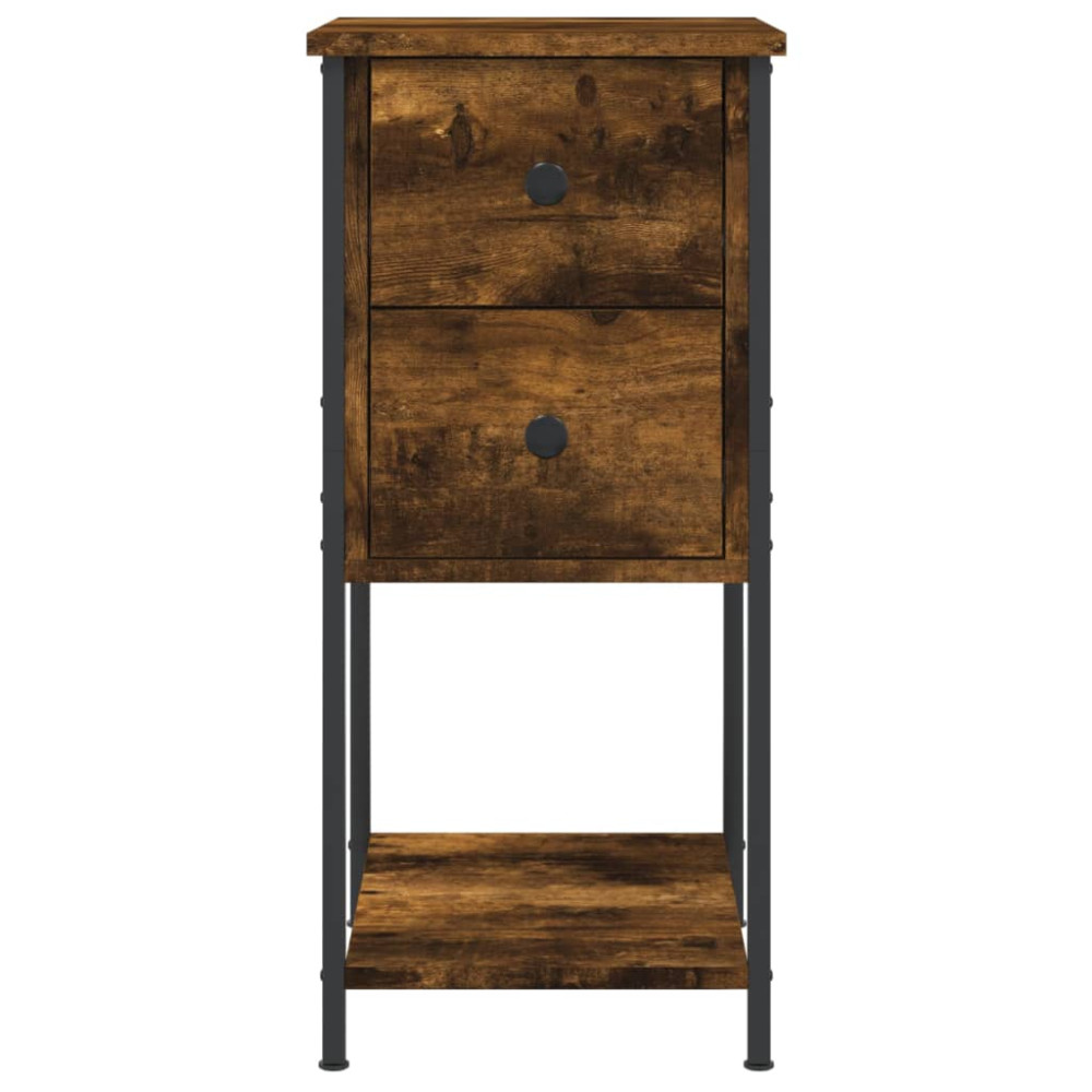 Produktbild för Sängbord 2 st rökfärgad ek 32x42x70 cm konstruerat trä
