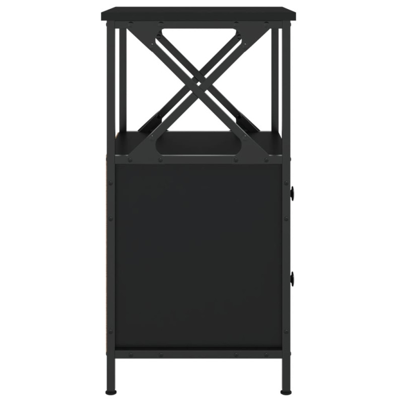 Produktbild för Sängbord 2 st svart 34x35,5x70 cm konstruerat trä