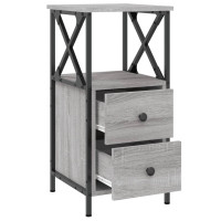 Produktbild för Sängbord 2 st grå sonoma 34x35,5x70 cm konstruerat trä