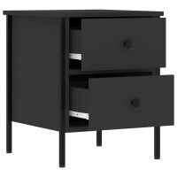 Produktbild för Sängbord 2 st svart 40x42x50 cm konstruerat trä