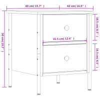 Produktbild för Sängbord 2 st brun ek 40x42x50 cm konstruerat trä