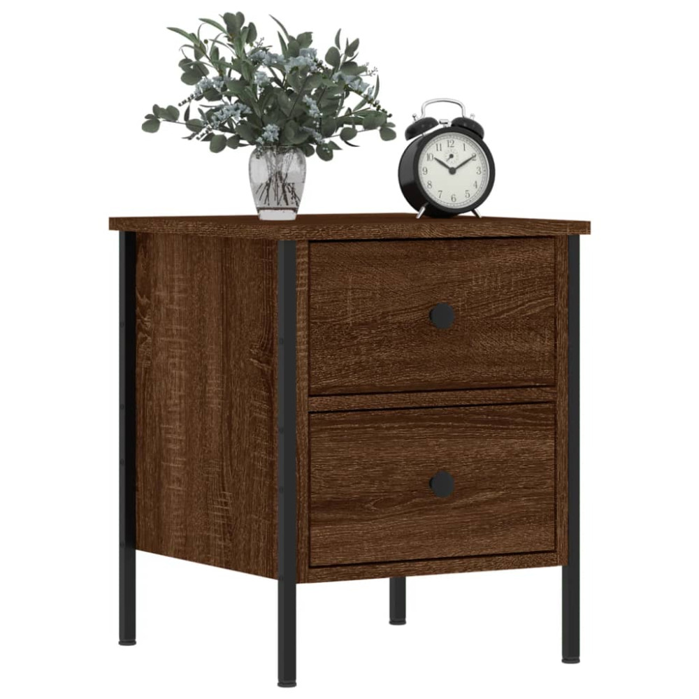 Produktbild för Sängbord 2 st brun ek 40x42x50 cm konstruerat trä