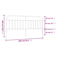 Produktbild för Huvudgavel metall vit 200 cm