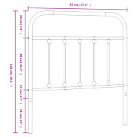 Produktbild för Huvudgavel metall vit 90 cm