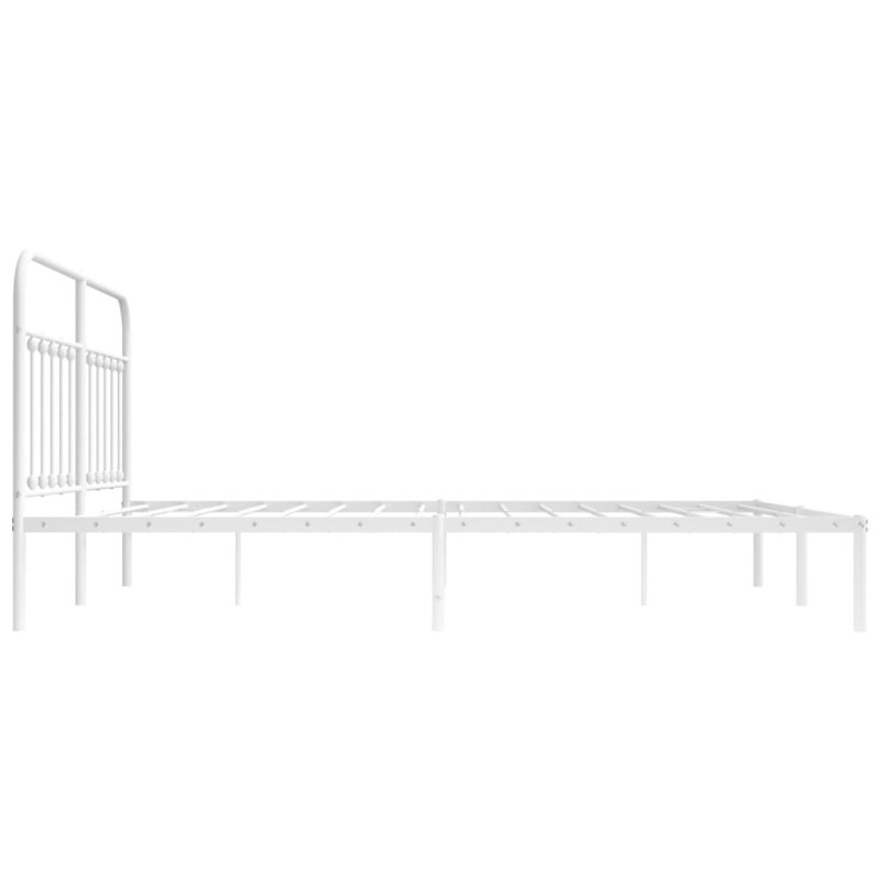 Produktbild för Sängram med huvudgavel metall vit 183x213 cm