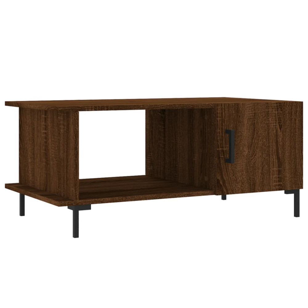 Produktbild för Soffbord brun ek 90x50x40 cm konstruerat trä