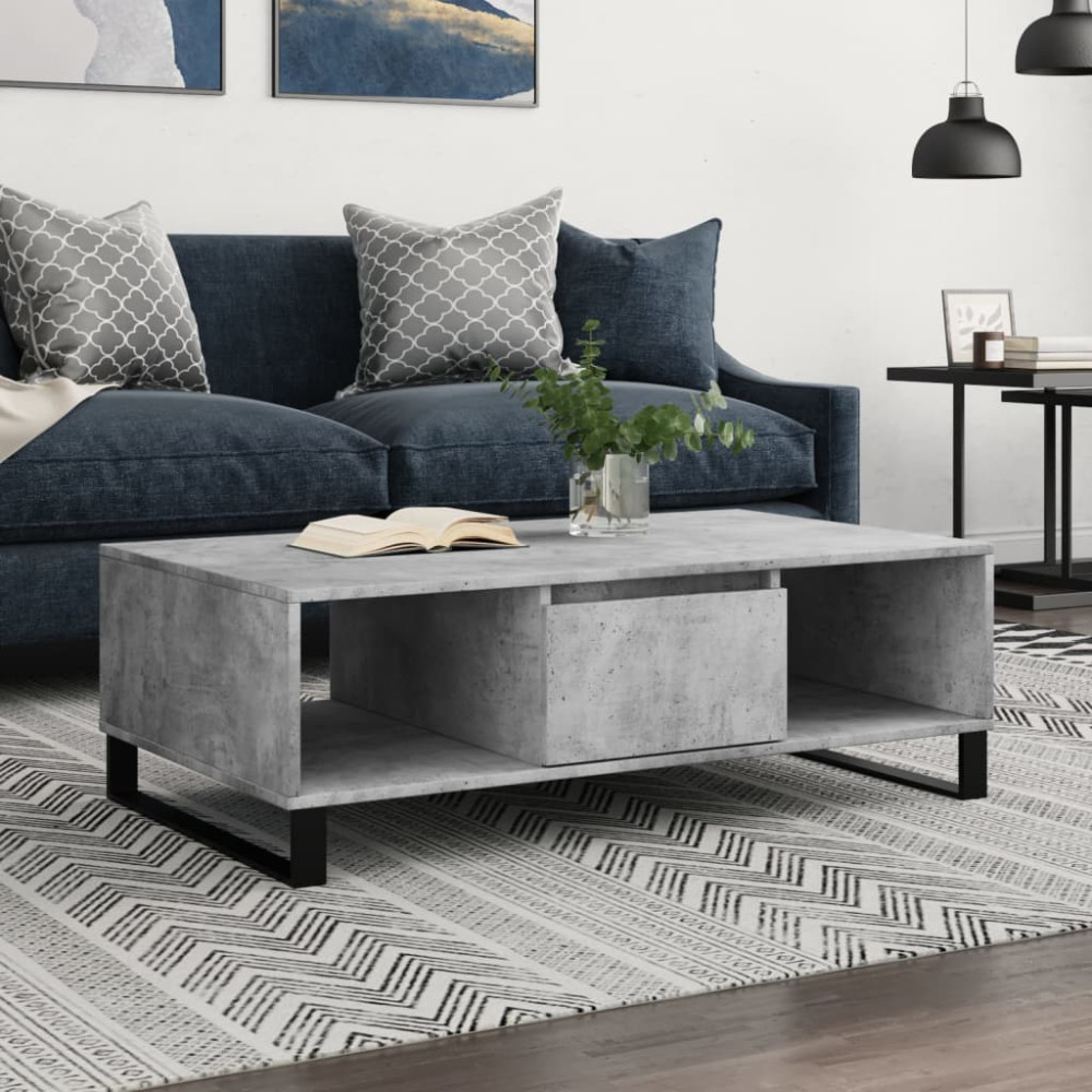 Produktbild för Soffbord betonggrå 104x60x35 cm konstruerat trä