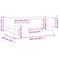 Produktbild för Soffbord betonggrå 104x60x35 cm konstruerat trä