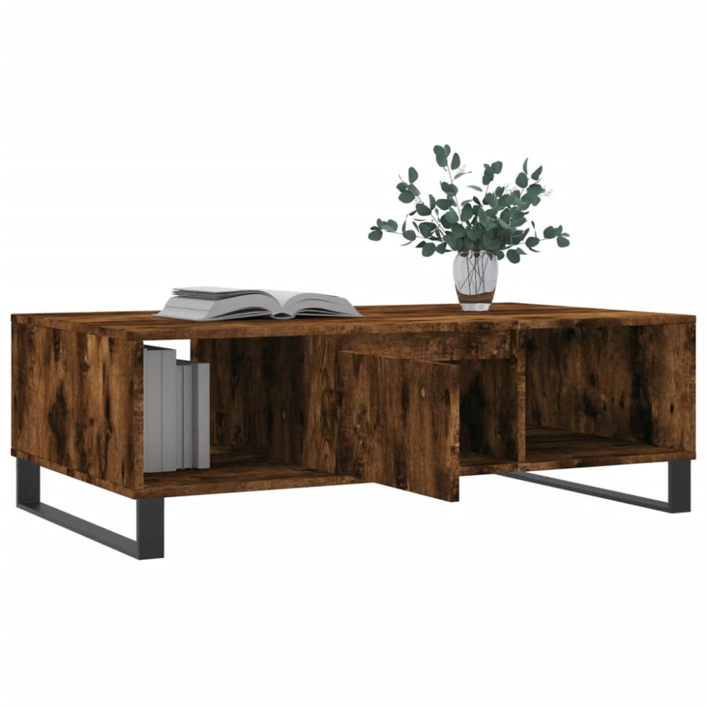 Produktbild för Soffbord rökfärgad ek 104x60x35 cm konstruerat trä