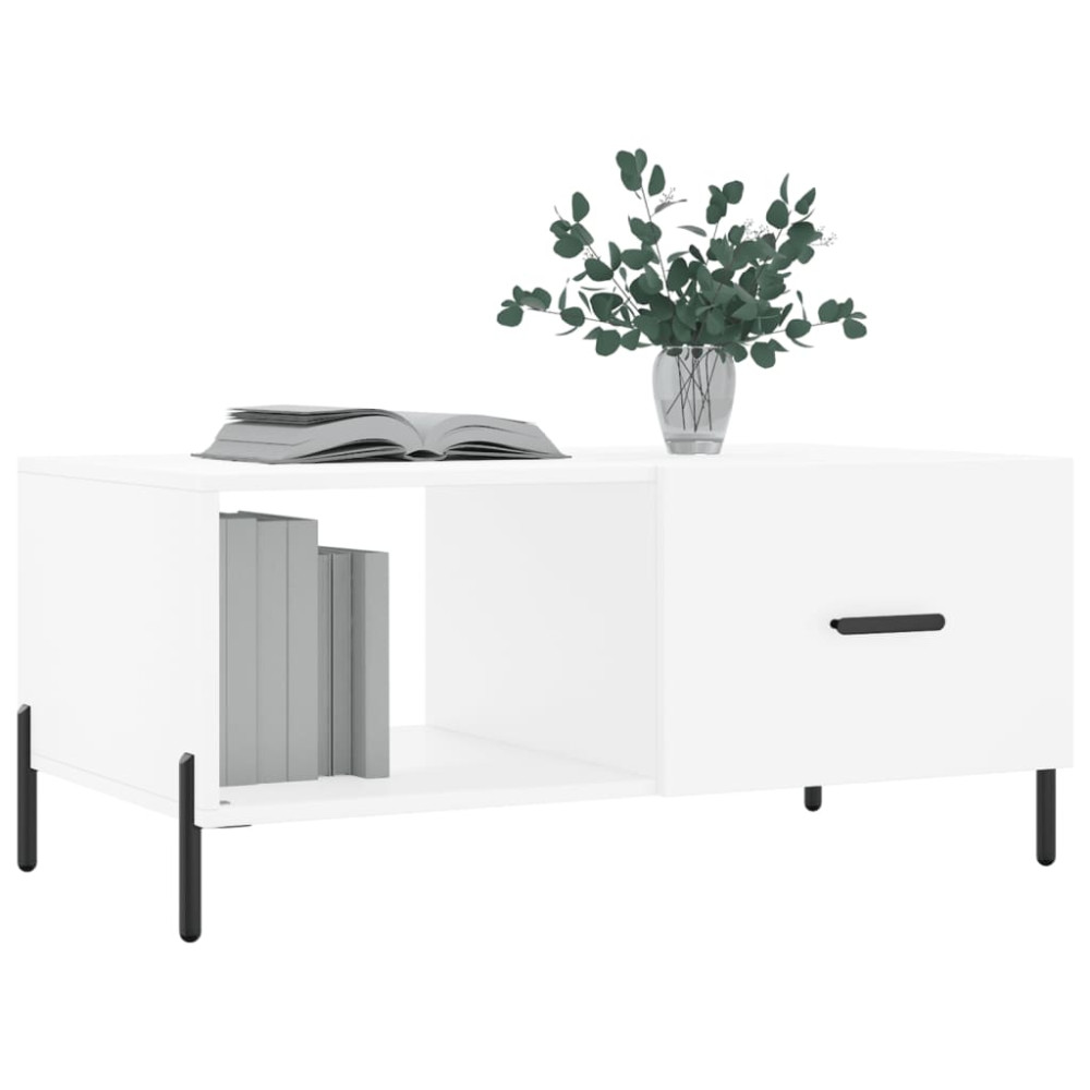 Produktbild för Soffbord vit 90x50x40 cm konstruerat trä