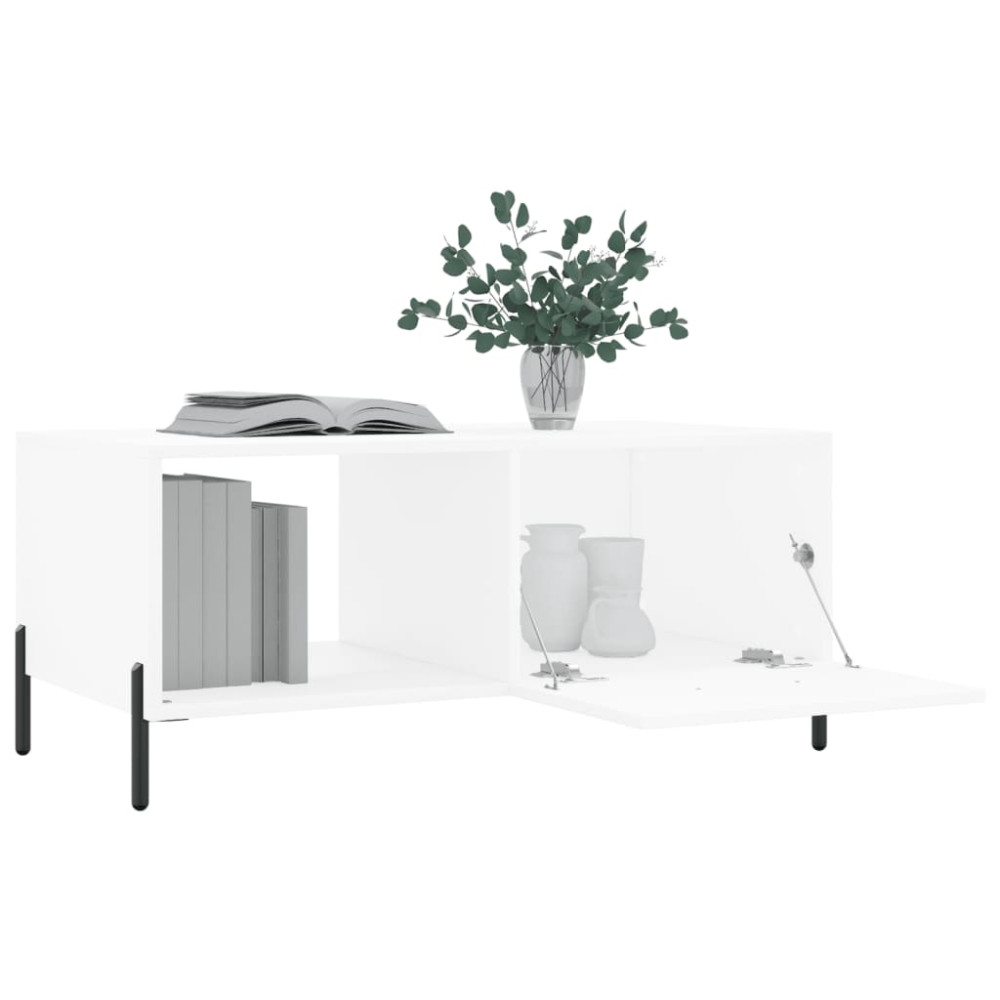 Produktbild för Soffbord vit 90x50x40 cm konstruerat trä