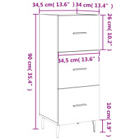 Produktbild för Skåp betonggrå 34,5x34x90 cm konstruerat trä