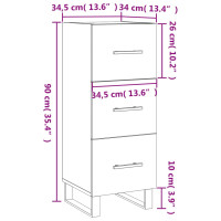 Produktbild för Skänk sonoma-ek 34,5x34x90 cm konstruerat trä