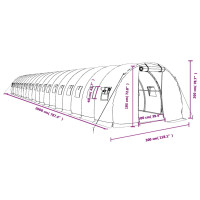 Miniatyr av produktbild för Växthus med stålram vit 60 m² 20x3x2 m