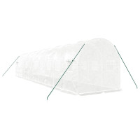 Produktbild för Växthus med stålram vit 20 m² 10x2x2 m