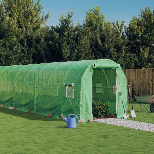 vidaXL Växthus med stålram grön 40 m² 20x2x2 m