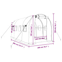 Produktbild för Växthus med stålram grön 8 m² 4x2x2 m