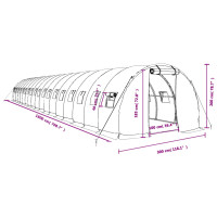 Produktbild för Växthus med stålram vit 54 m² 18x3x2 m