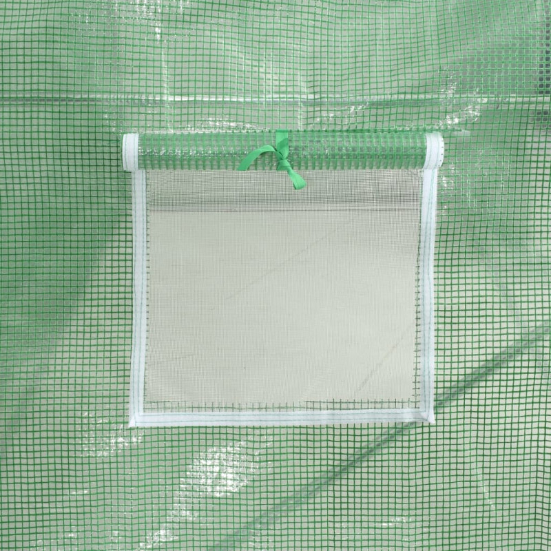 Produktbild för Växthus med stålram grön 48m² 24x2x2 m