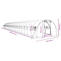 Produktbild för Växthus med stålram grön 72 m² 24x3x2 m