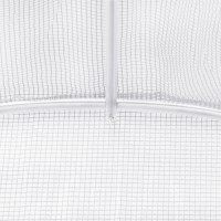 Produktbild för Växthus med stålram vit 24 m² 8x3x2 m
