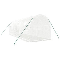 Miniatyr av produktbild för Växthus med stålram vit 12 m² 6x2x2 m