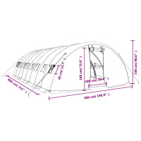 Produktbild för Växthus med stålram vit 40 m² 8x5x2,3 m