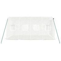 Miniatyr av produktbild för Växthus med stålram vit 8 m² 4x2x2 m