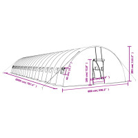 Miniatyr av produktbild för Växthus med stålram vit 120 m² 20x6x2,85 m