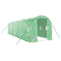 Miniatyr av produktbild för Växthus med stålram grön 16 m² 8x2x2 m